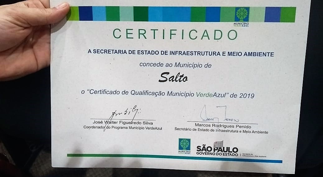 Leia mais sobre o artigo Salto é classificada para a Certificação final do Programa Município VerdeAzul