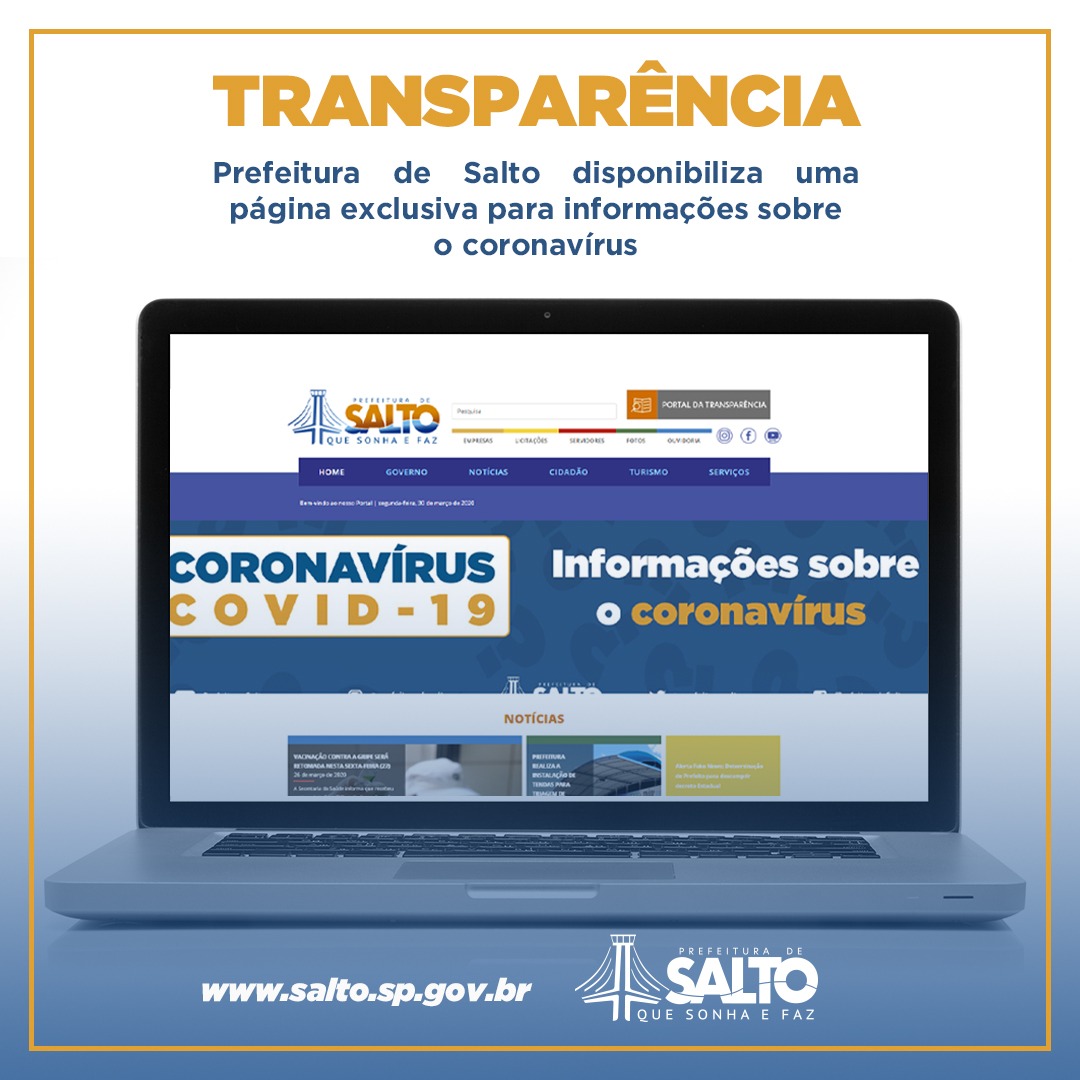 Leia mais sobre o artigo Prefeitura de Salto cria página exclusiva com informações sobre coronavírus