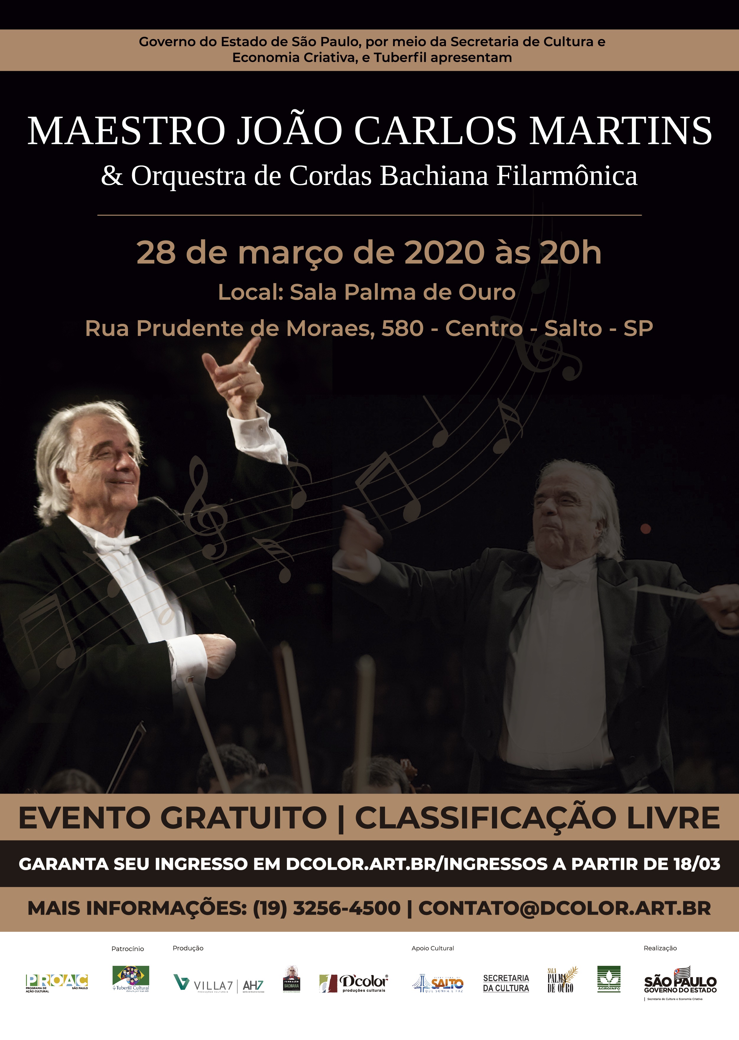 Leia mais sobre o artigo Sala Palma de Ouro recebe o Maestro João Carlos Martins & Orquestra de Cordas Bachiana Filarmônica