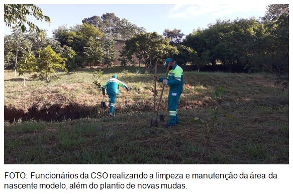 Leia mais sobre o artigo A Secretaria de Meio Ambiente e a CSO Ambiental realizaram a manutenção da Nascente Modelo