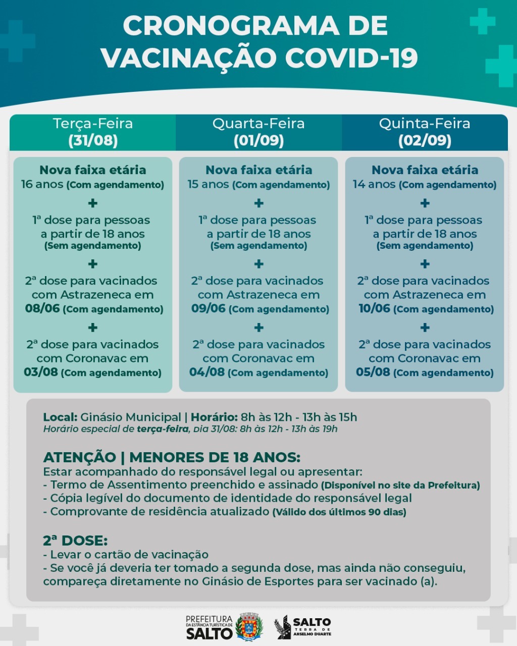 Leia mais sobre o artigo Acompanhe o calendário de vacinação para os próximos dias!