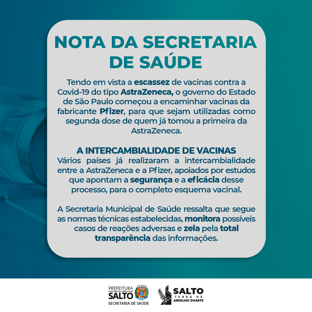 Leia mais sobre o artigo NOTA DA SECRETARIA DE SAÚDE