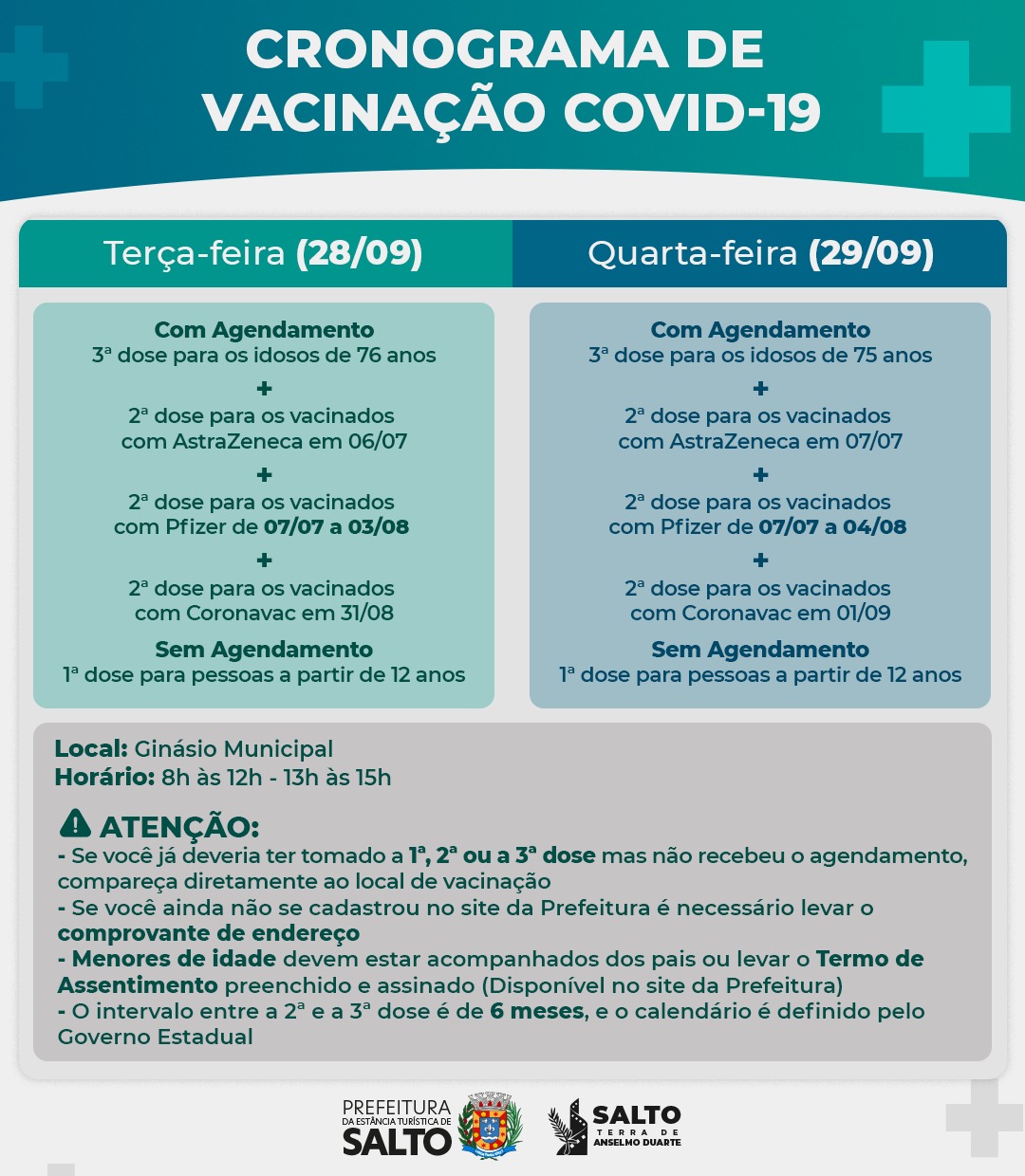 Leia mais sobre o artigo Cronograma de Vacinação COVID-19