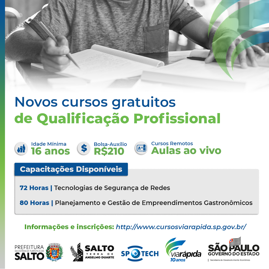 Leia mais sobre o artigo Curso de Qualificação Profissional pelo Programa Via Rápida Emprego em parceria com o SENAC