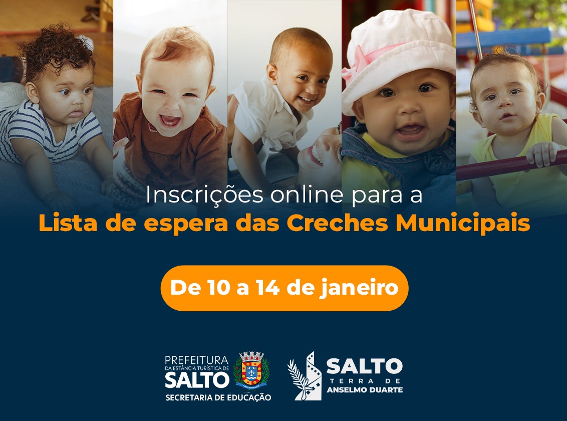 Leia mais sobre o artigo Inscrições online para lista de espera das Creches Municipais serão realizadas de 10 a 14 de janeiro