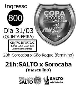 Leia mais sobre o artigo JOGO DE SALTO PELA COPA RECORD SERÁ BENEFICIENTE, COM TROCA ANTECIPADA DE INGRESSOS