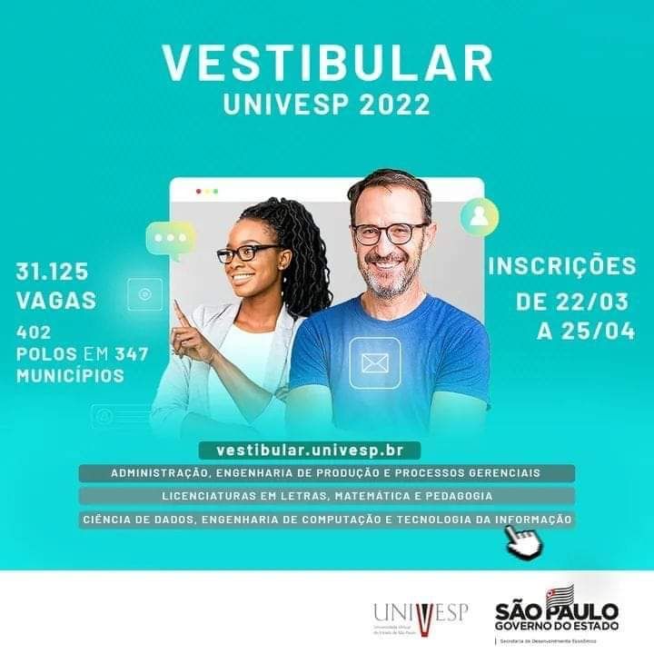 Leia mais sobre o artigo UNIVESP ABRE INSCRIÇÕES PARA O VESTIBULAR NESTA TERÇA