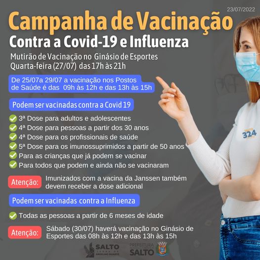 Leia mais sobre o artigo Campanha de Vacinação – Contra a Covid – 19 e Influenza