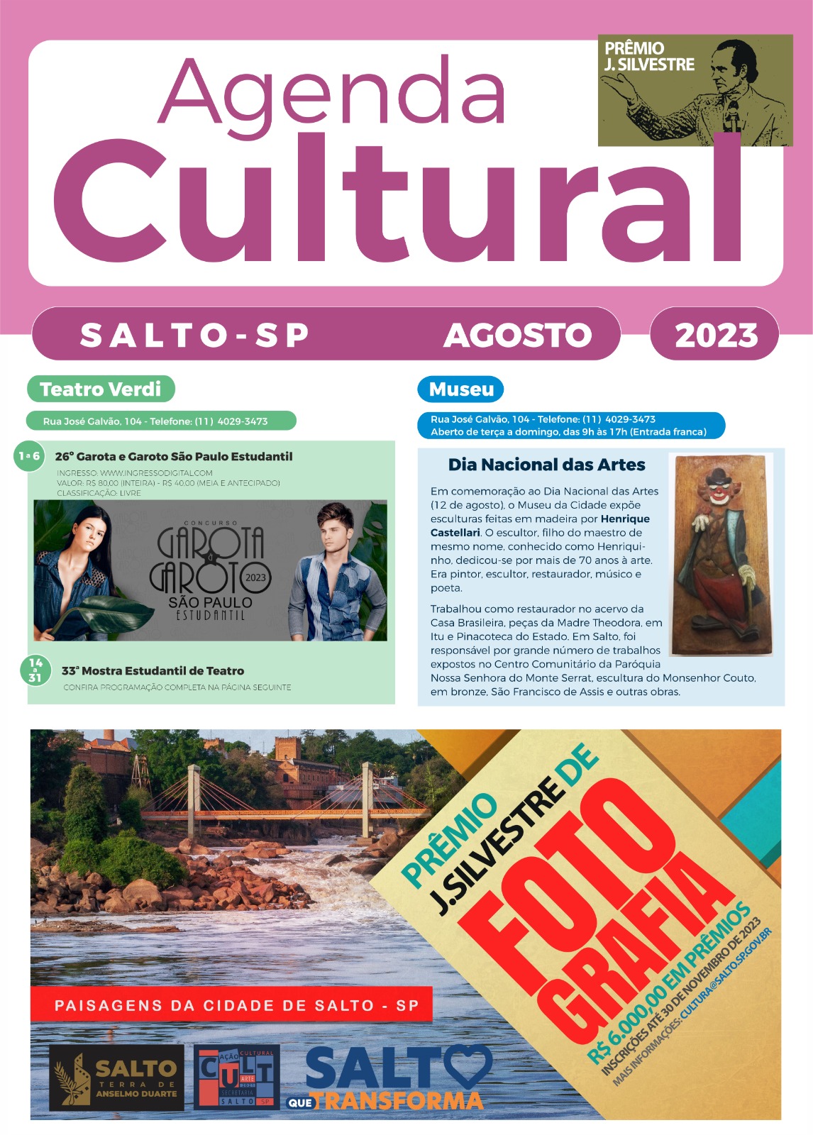 Leia mais sobre o artigo Confira a Agenda Cultural do mês de agosto de 2023