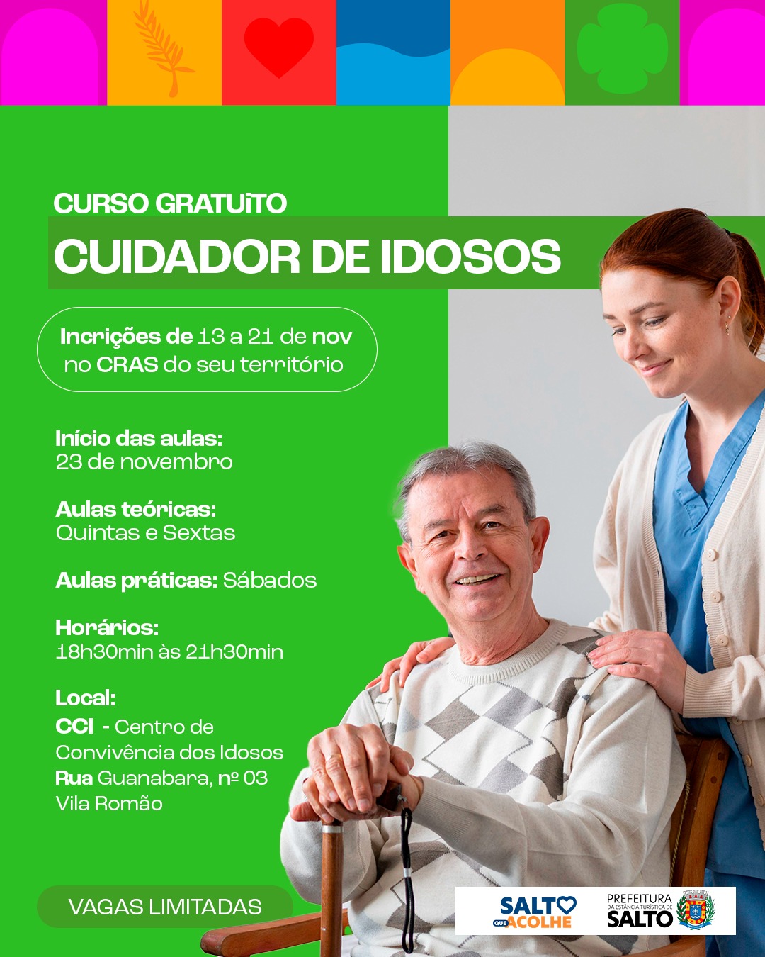 Leia mais sobre o artigo Prefeitura de Salto oferece curso gratuito de cuidador de idosos