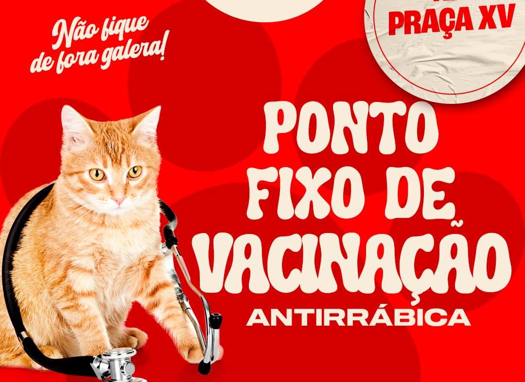 Leia mais sobre o artigo Sábado (16) tem vacinação antirrábica na Praça XV, das 9h às 15h