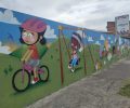 Muro da Creche do Marília recebe pintura artística