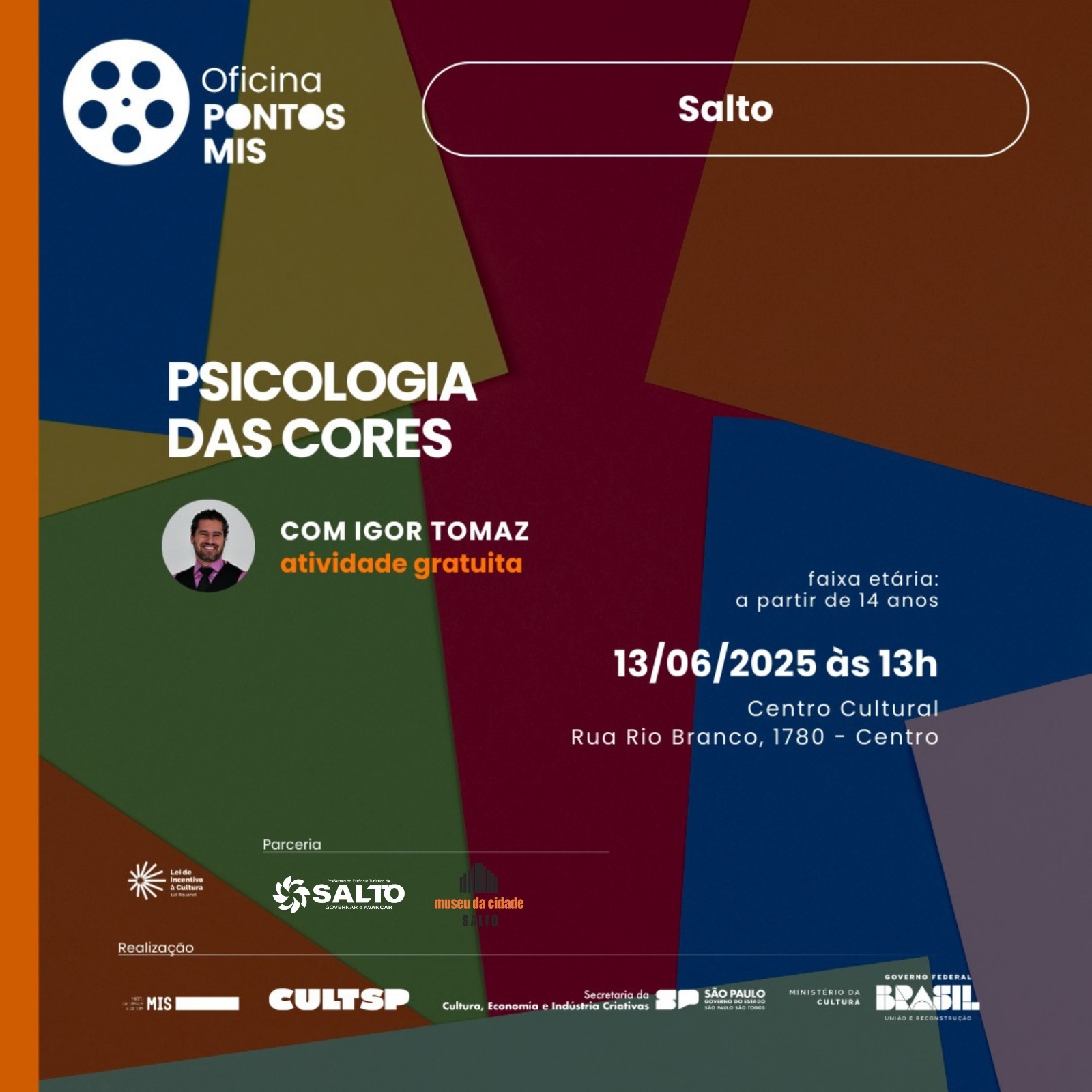 Leia mais sobre o artigo Oficina gratuita sobre psicologia das cores está com inscrições abertas