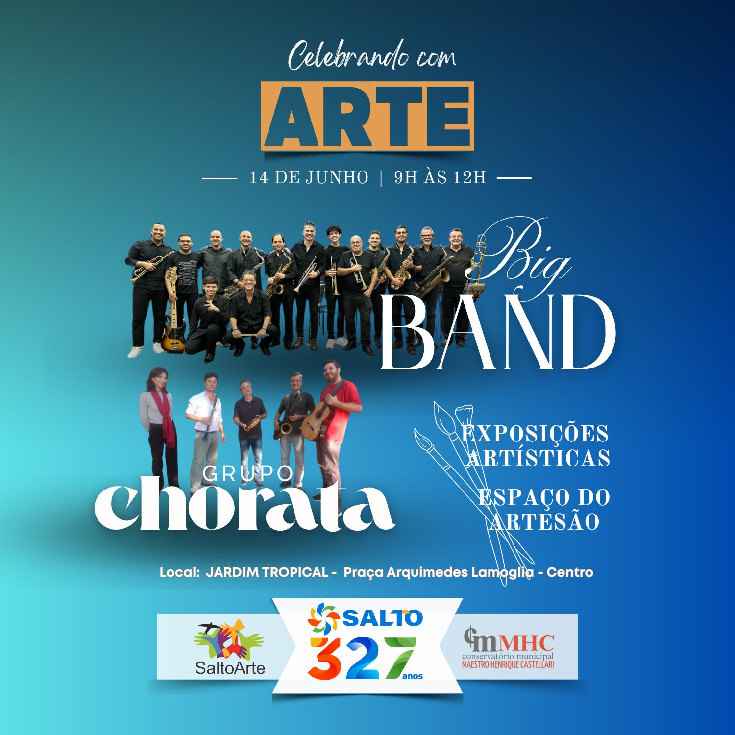 Leia mais sobre o artigo Evento cultural com artes plásticas e música celebra os 327 anos de Salto